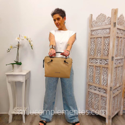 Bolso bandolera Devota & Lomba beige de mujer