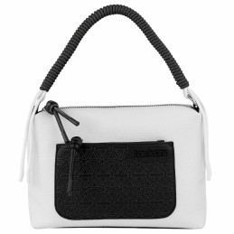 Bolso Lois Jeans negro-blanco asa trenzada