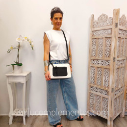 Bolso Lois Jeans negro-blanco de mujer