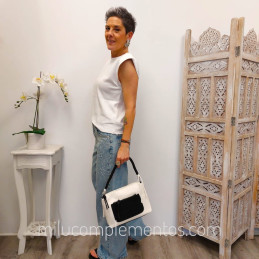 Bolso Lois Jeans negro-blanco de señora
