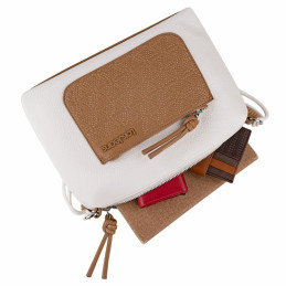 Bolso Lois Jeans marrón-blanco gran hueco
