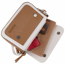 Bolso Lois Jeans marrón-blanco interior forrado