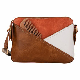 Bolso bandolera Lois Jeans marrón bolsillos