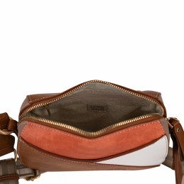 Bolso bandolera Lois Jeans marrón multicolor gran apertura