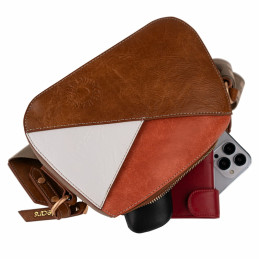 Bolso bandolera Lois Jeans marrón multicolor gran capacidad
