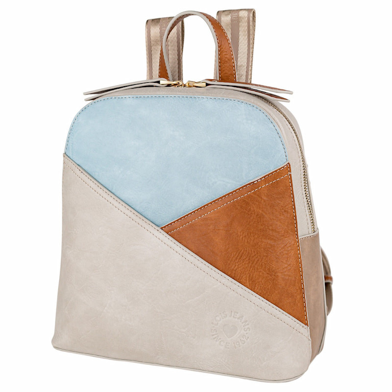 Mochila Lois Jeans beige multicolor nueva colección Kate