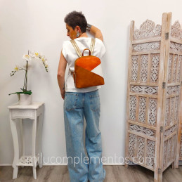 Mochila Lois Jeans marrón multicolor de mujer colección Kate