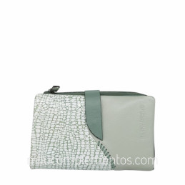 Cartera billetera de piel napa grulla Caramelo verde