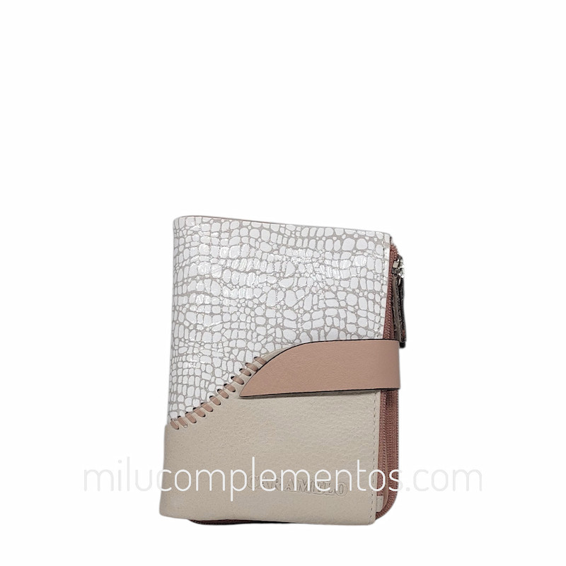 Cartera billetera de piel de piel napa grulla Caramelo beige online