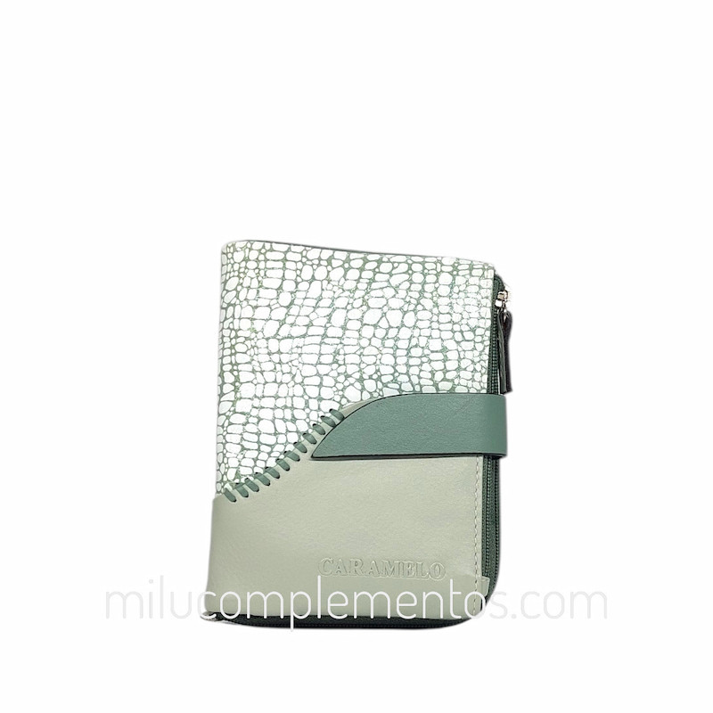 Cartera de piel napa grulla Caramelo verde nueva temporada