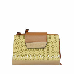 Cartera de piel napa picado Caramelo amarillo primavera verano 2026