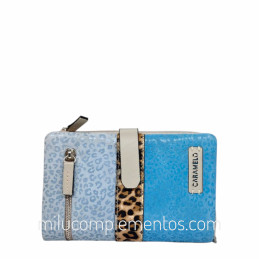 Cartera piel serraje-pony leopardo Caramelo perla primavera 2026