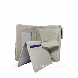 Cartera piel serraje-pony leopardo Caramelo perla tarjetas y fotos
