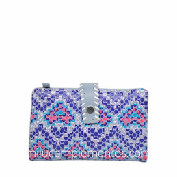 Billetera de piel napa print Caramelo azul en tienda online