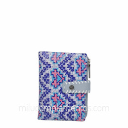 Cartera de piel napa print Caramelo azul de señora