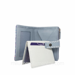 Cartera de piel napa print Caramelo azul tarjetas y fotos