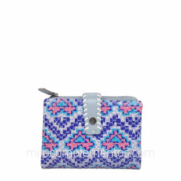 Billetera de piel napa print Caramelo azul en tienda online