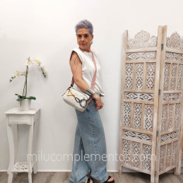 Bolso Bandolera Devota & Lomba Clim blanco roto alta calidad