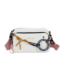 Bolso Bandolera Devota & Lomba Clim blanco roto con bolsillos