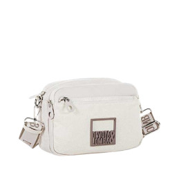 Bolso Bandolera Devota & Lomba Dune perla con logotipo