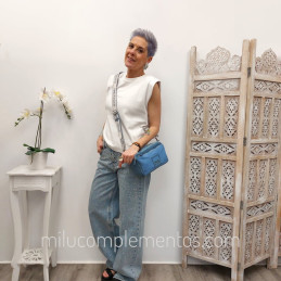 Bolso Bandolera Devota & Lomba Dune azul de mujer online