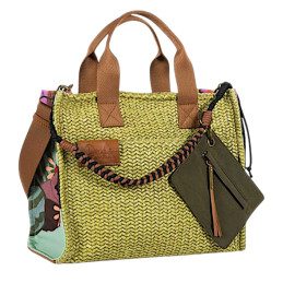 Bolso Tote/Bandolera Devota & Lomba Muse verde de paja verano