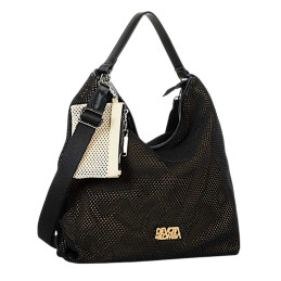 Bolso Hobo/Bandolera Devota & Lomba Net negro de mujer