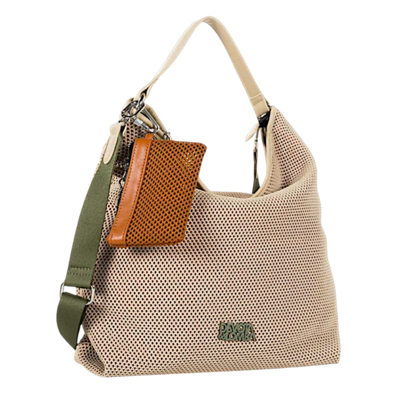 Bolso Hobo/Bandolera Devota & Lomba Net taupe de rejilla online