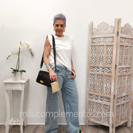 Bolso Bandolera Devota & Lomba Net negro de mujer verano 2026