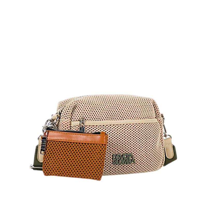 Bolso Bandolera Devota & Lomba Net taupe de rejilla verano 2026