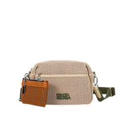 Bolso Bandolera Devota & Lomba Net taupe con monedero multiusos