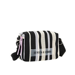 Bolso Bandolera Devota & Lomba Knit negro y blanco nueva temporada