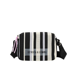Bolso Bandolera Devota & Lomba Knit negro a rayas nueva colección