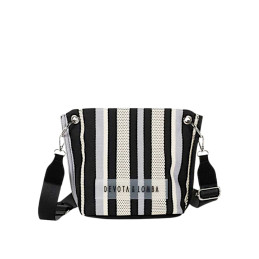 Bolso Bandolera Devota & Lomba Knit negro y blanco marinero
