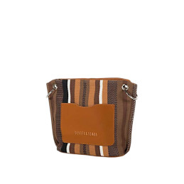 Bolso Bandolera Devota & Lomba Knit tierra a rayas