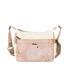 Bolso Bandolera Ventis color taupe floral