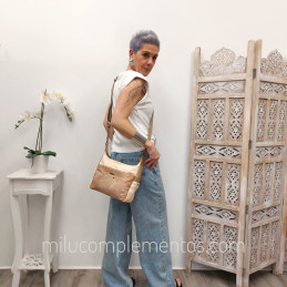 Bolso Bandolera Ventis taupe floral en tienda online