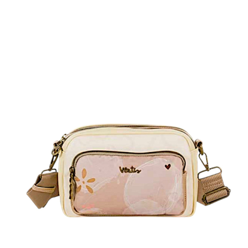 Bolso Bandolera Ventis color taupe floral primavera verano