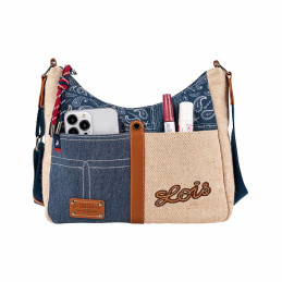 Bolso de Hombro Lois Aveyron azul con bolsillos