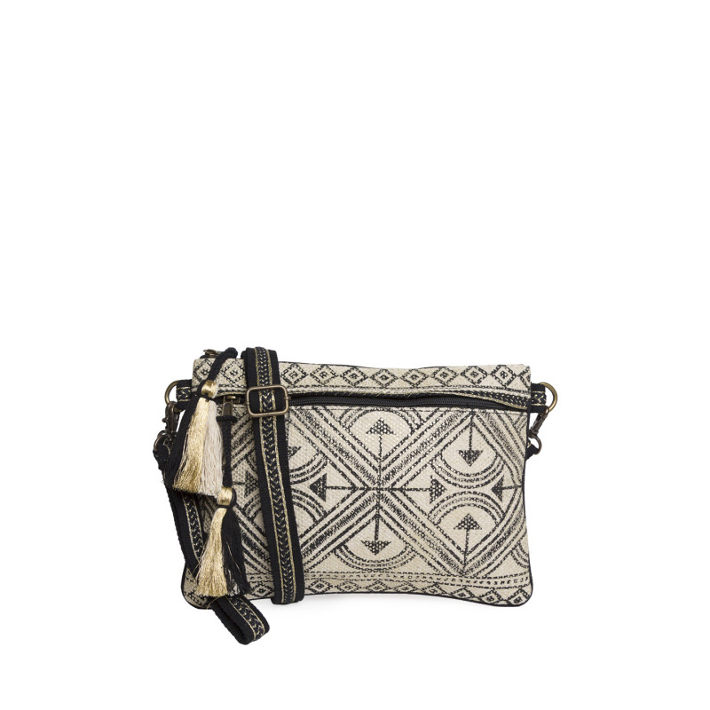 Bolso Clutch Geométrico Tantrend – Natural y Negro online