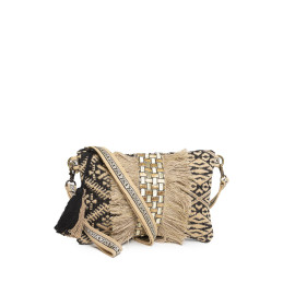 Bolso Clutch de Yute-Algodón Tantrend Beige-Negro verano 2026
