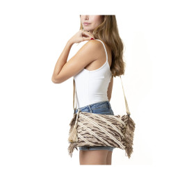 Bolso Clutch animal Print Tantrend – Marrón con Flecos mujer
