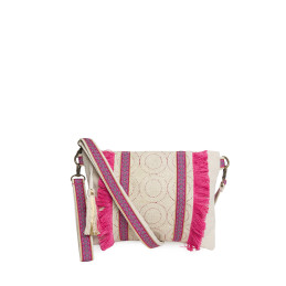 Bolso Clutch Tantrend – Natural y Rosa con Flecos  verano