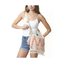 Bolso Cuadrado Zig Zag Tantrend – Natural y Rosa amplio