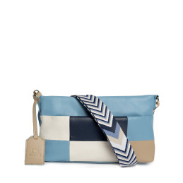 Bolso Bandolera Patchwork Tantrend – Azul Celeste y Tonos Neutros