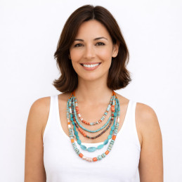 Collar Cinco Vueltas Tantrend Turquesa multicolor de señora