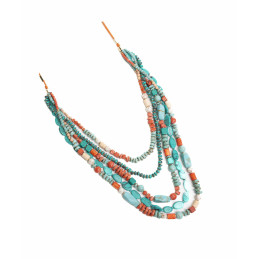 Collar Cinco Vueltas Tantrend Turquesa multicolor piedra natural