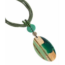 Collar de Multicordones Tantrend  Verde multicolor colgante ovalado