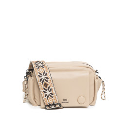 Bolso Bandolera Tantrend Beige con Asa Geométrica Napa Soft 2026