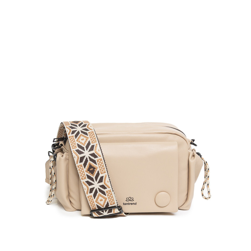 Bolso Bandolera Tantrend Beige con Asa Geométrica Napa Soft 2026